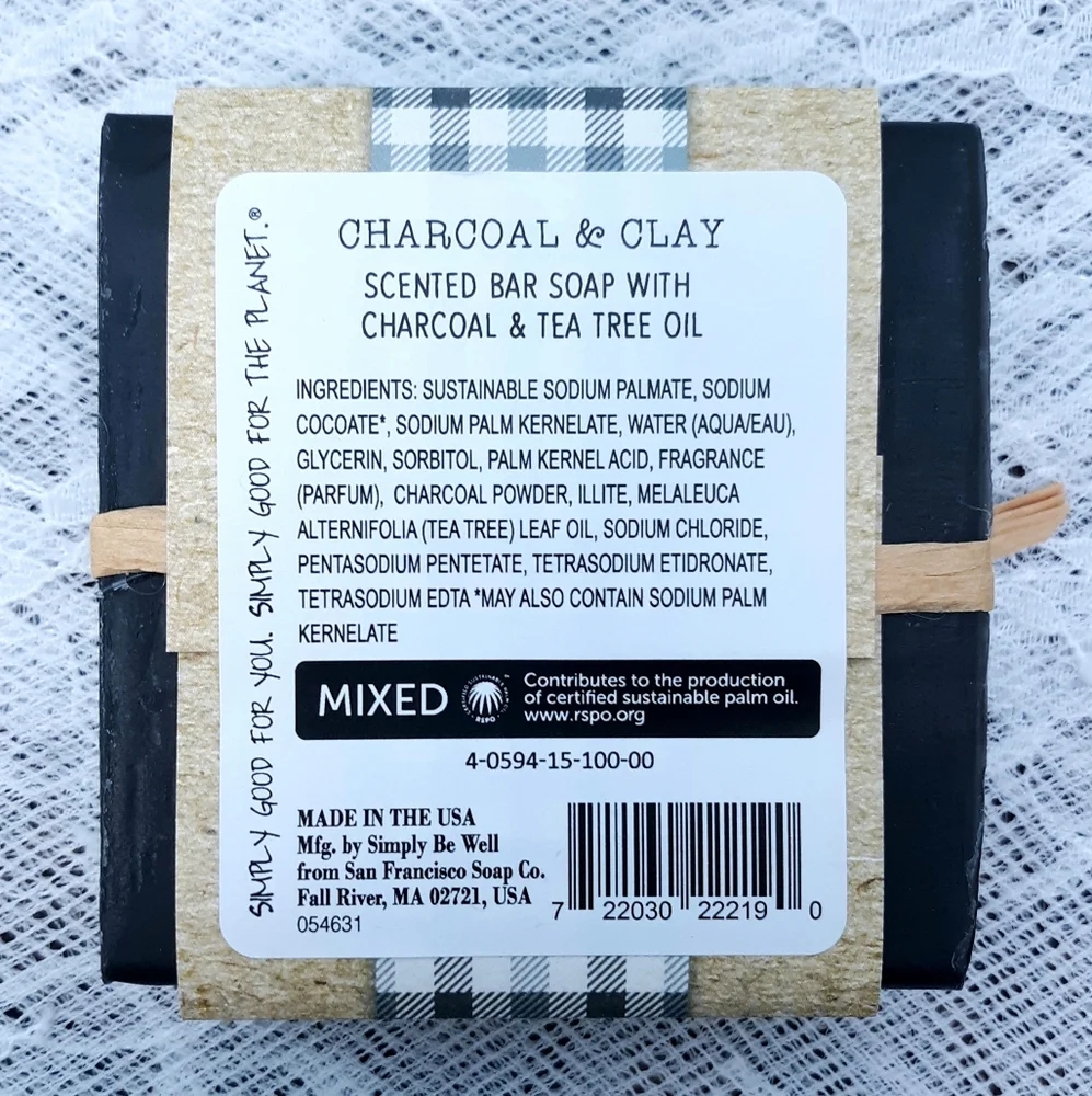 Spa Bundle 3 Black Charcoal Tea Tree Glycerin Bar Soap San Francisco Soap Co